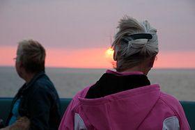 Im Sonnenuntergang zurück von Terschelling